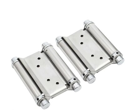Bisagra de puerta de doble vía, bisagras de resorte de doble efecto, bisagra fría, bisagra fuerte y duradera, 2 uds.
