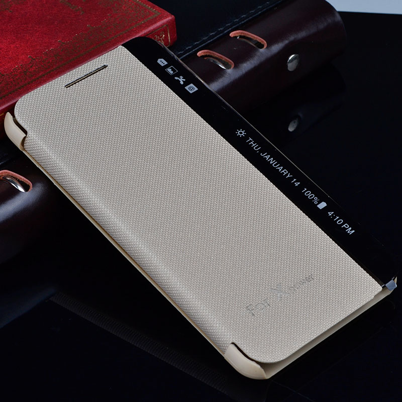 Para funda con alimentación LG X K220 K210 LS755 K450 Funda de cuero con ventana de visión de sueño funda abatible para LG X Power K220ds fundas de teléfono XPower: Gold