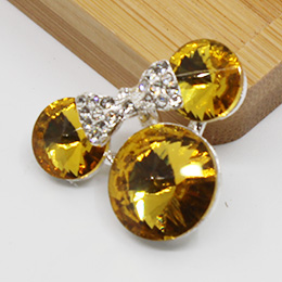 5pc 20 x 30mm flerfarvede glas rhinsten knapper til tøj sofa håndværk knop diamant sytilbehør: Gul