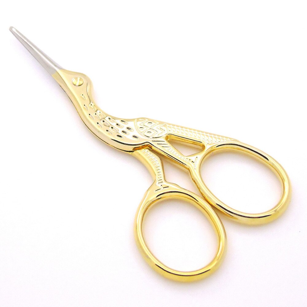 1Pc Retro Klassieke Europese Vintage Gold Ooievaar Naaien Schaar Trimmen Craft Gold Naaien Crane Tailorhome Tool Handwerk Tool