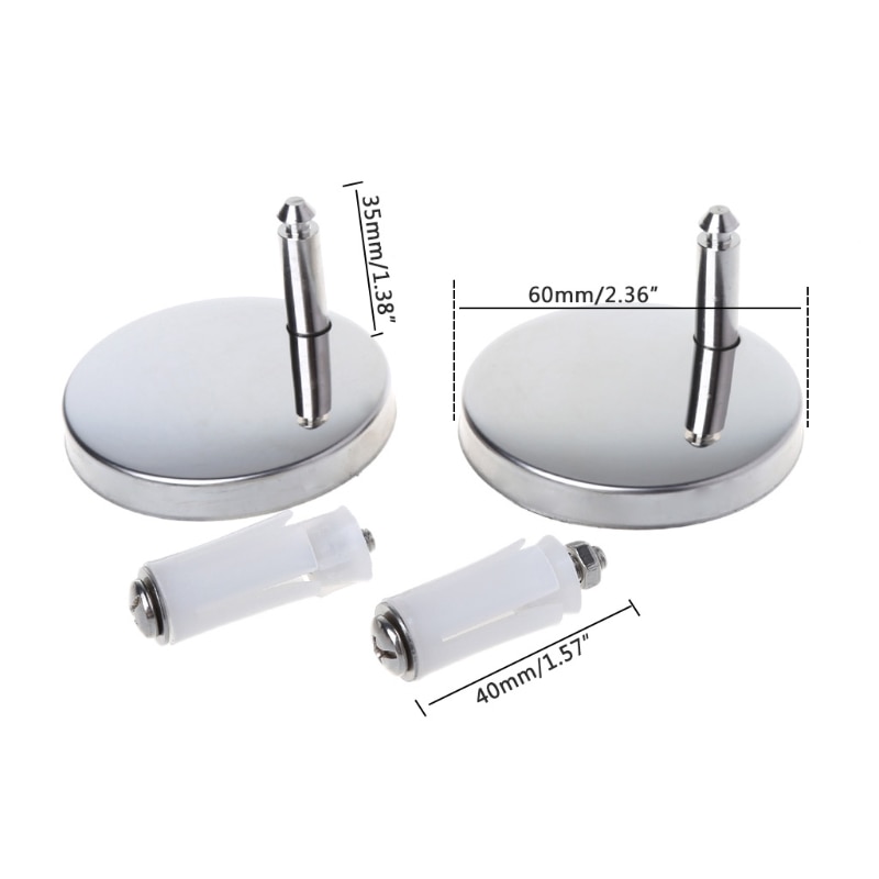 2Pcs Top Fix WC Toilet Seat Hinges Fittings Quick Release Cover Hinge Screw Replacement Toilet Seat Hinges