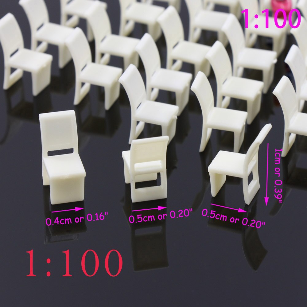 48pcs Model Train Railway Leisure Chair Settee Bench Layout 1:50 O 1:75 OO 1:100 TT Scale ZY10 model building kit: 100