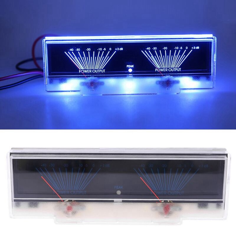 VU Meter Audio Power Amplifier Panel Dual Analog Level DB Meter with Mini Dual 12 Level Indicator VU Meter