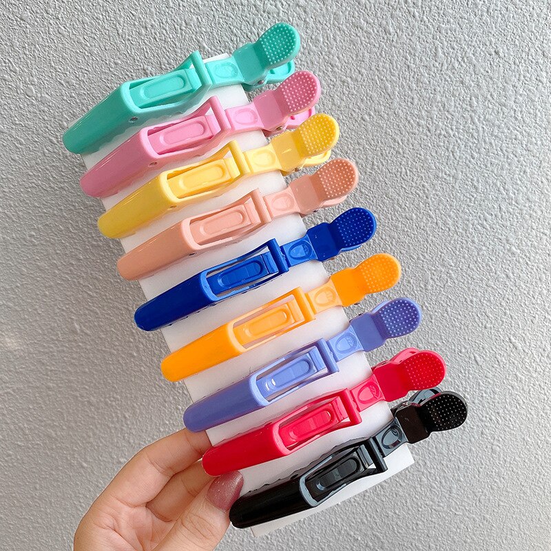 6/9 Pcs Professionele Alligator Haar Clip Klemmen Kapsalon Hair Grip Crocodile Kappers Haar Stijl Kappers Clips: Mixed 9Pcs