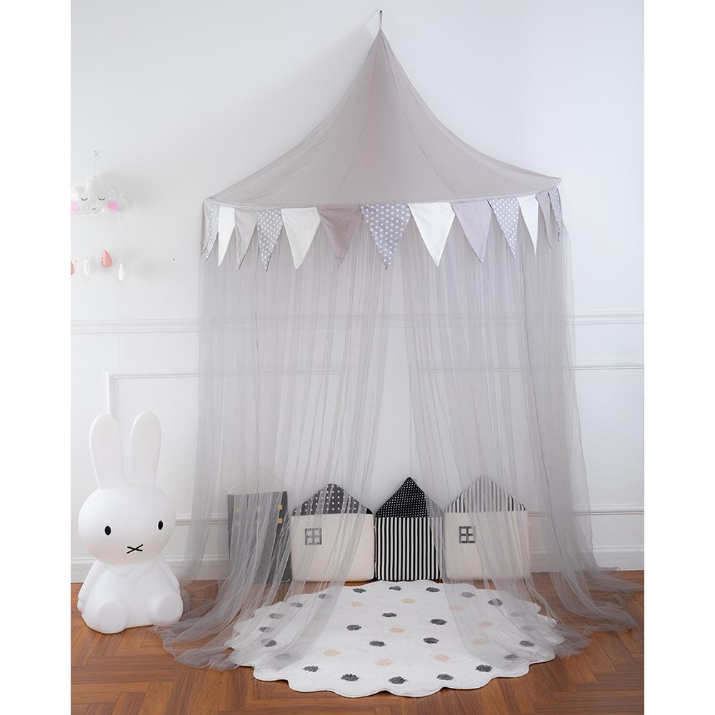 Roze Baby Kids Bed Luifel Klamboe Lezen Hoek Layout Half Moon Spel Huis Bed Kasteel Tent Room Decor Voor meisjes Jongens: Gray