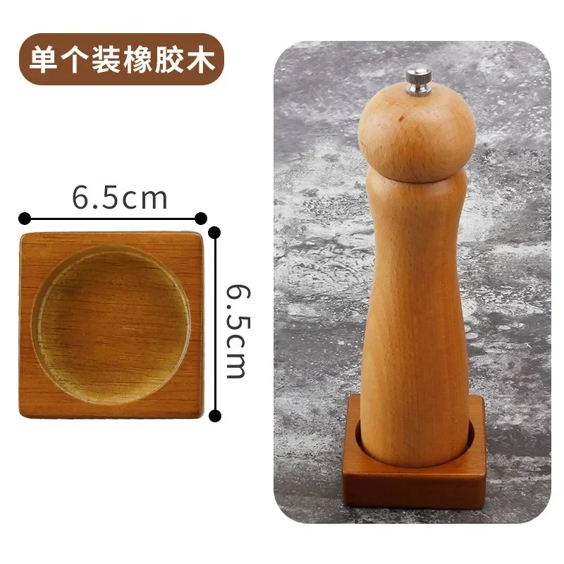Pepper Mill Tray Bamboo Salt Pepper Shaker Stand Tray Tea Tray Wood Kitchen Storage Holder Home Decoration Crafts