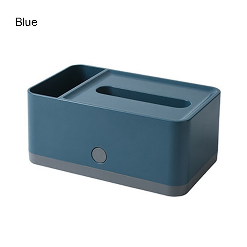 Good Healthy Simple Multifunctional Tissue Box Desktop Sundries Storage 2 Dual Use Case 22x13.3x9.6cm: Blue