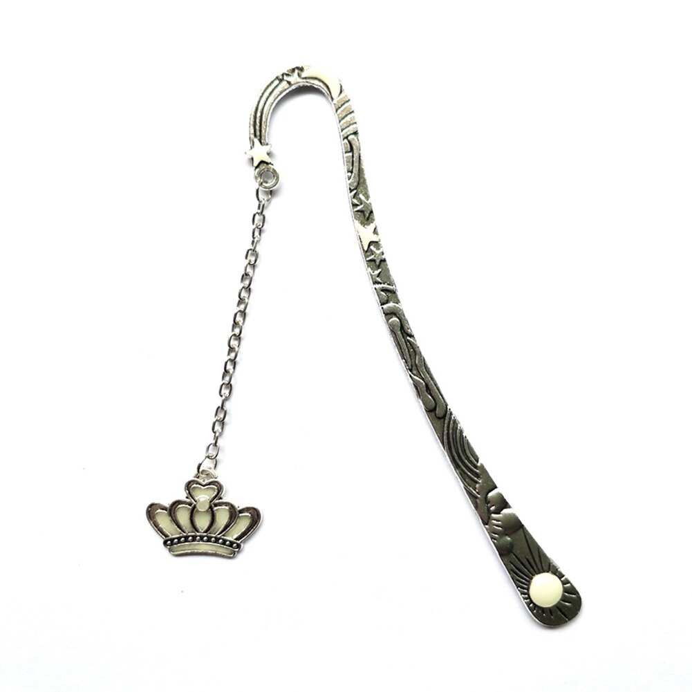 Metal Bookmark Feather Crown Luminous Feather Owl Bookmark Glow In The Dark Label Read Maker Book Accessories: A16