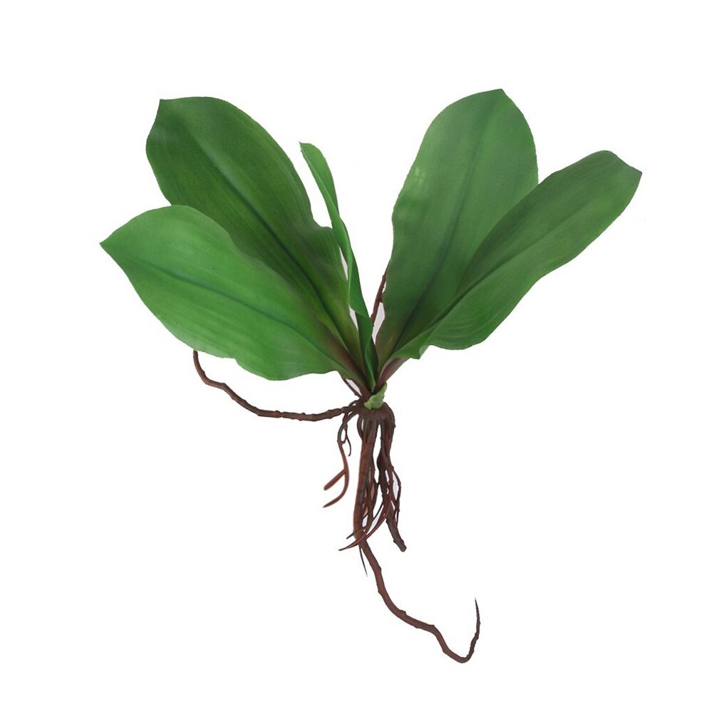 Artificial Phalaenopsis Orchid Leaves 5 Branches Unique Phalaenopsis Green Leaves Orchid Foam Leaves Plant for Home Garden
