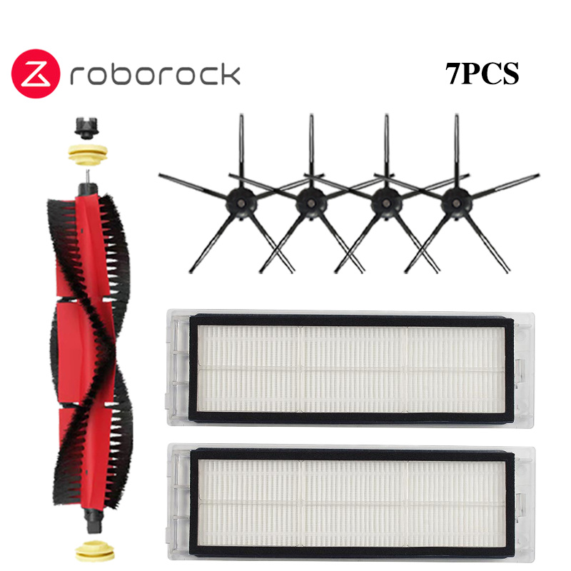 Roborock S5 S50 S51 S55 S6 S60 S6 Pure Akcesoria do odkurzaczy Filtr HEPA Ściereczka do mopa Boczna szczotka główna Części zamienne: Burgundowy