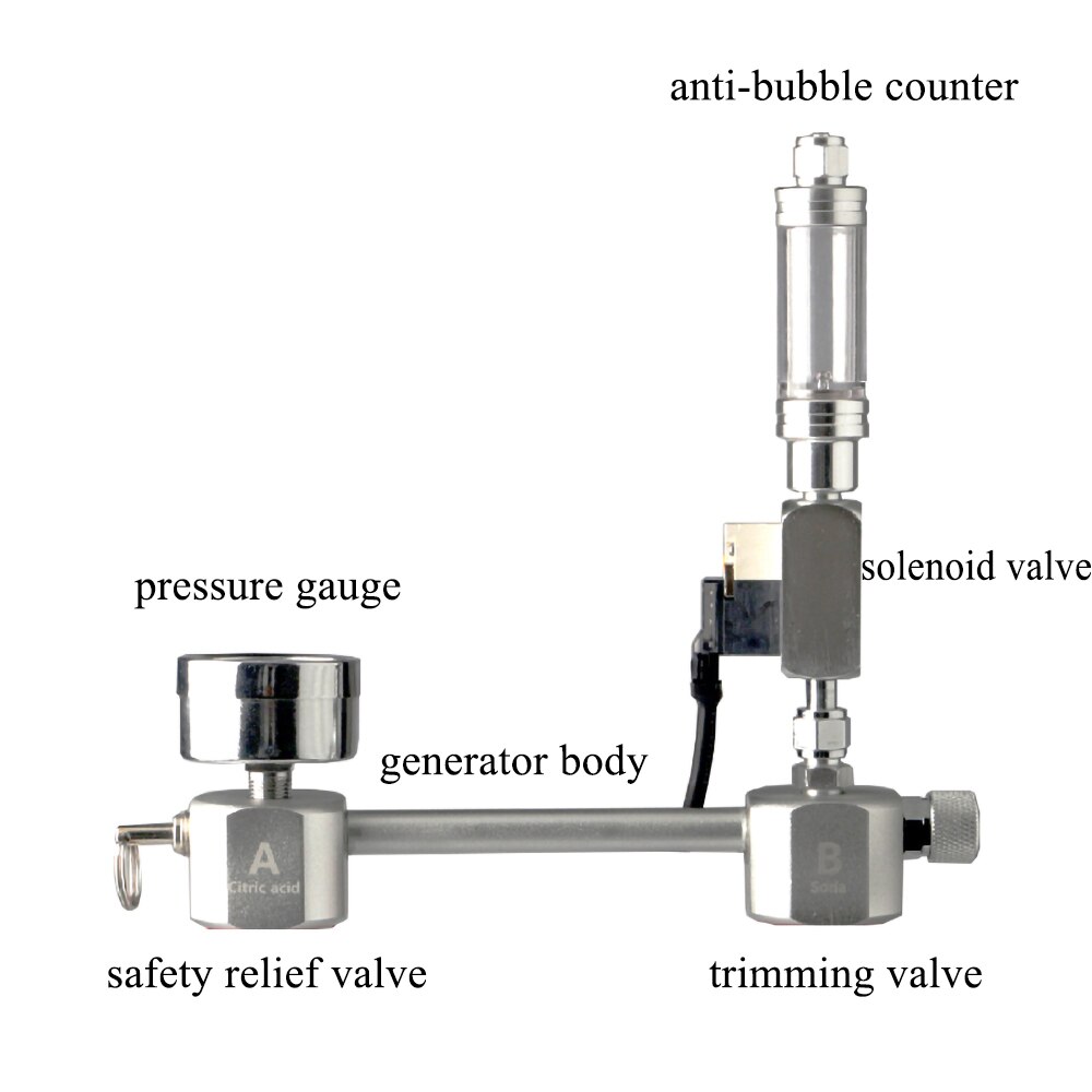 Aquarium DIY CO2 Generator System Kit CO2 Generator System with Solenoid Valve Bubble Counter & Check Carbon Dioxide Reactor Kit