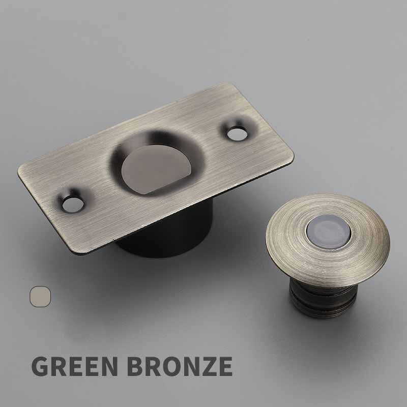 Butoir de porte magnétique Invisible en acier inoxydable, butoir de porte au sol pour tampon de porte, quincaillerie d&#39;arrêt de porte cachée: GREEN BRONZE