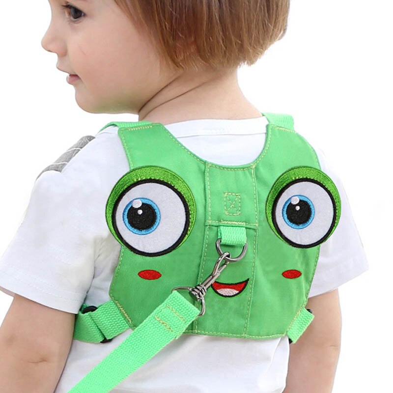 Children Learning Walking Back Traction Adjustable Safety Harness Toddler Walk Belt Keeper 1Pcs Anti Lost Rope Leash Accessories: green animal yellow