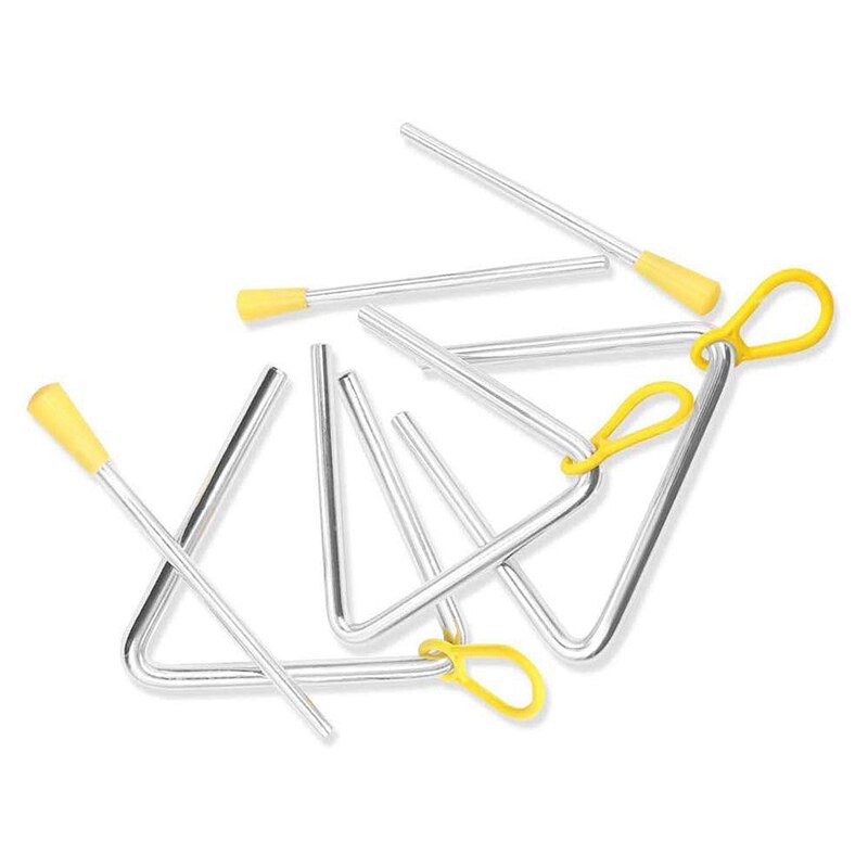 Triângulo de música conjunto de instrumentos, mão percussão triângulo crianças instrumento musical com atacante 3 pacote triângulo 4 Polegada