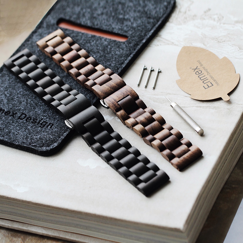 Correa de reloj de madera para hombre, accesorios de reloj, adecuada para relojes de hombre, estilo retro de sándalo, digno y generoso.