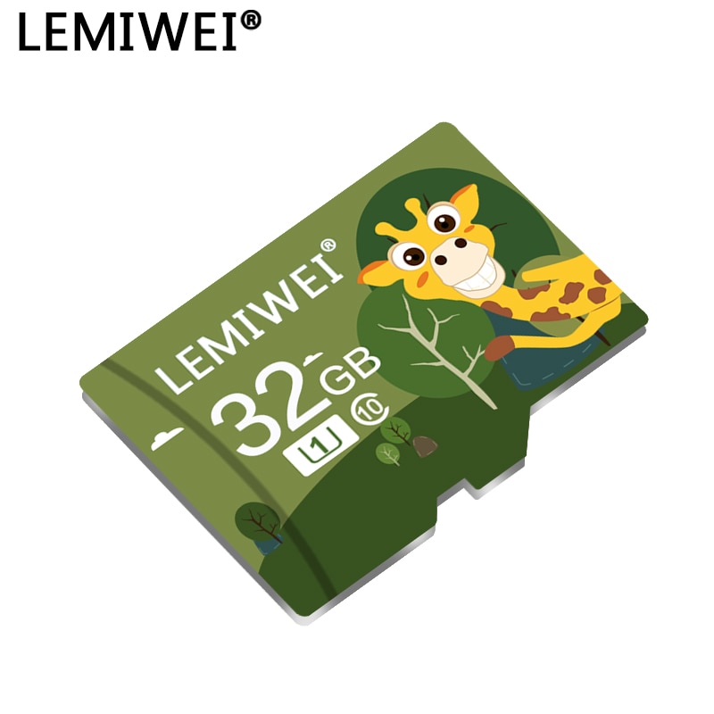 Lemiwei Memory Card 16GB 32GB Class 10 High Speed Cute Giraffe TF Flash Card 64GB U1 For Smartphone TF card