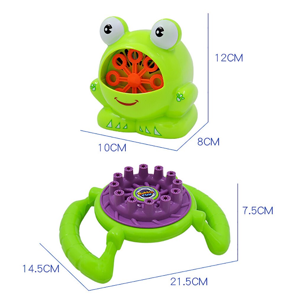 1Pc Portatile Durevole Del Fumetto Dei Bambini Rana Volante di Plastica A Forma di Bolla Automatica Creatore Ventilatore Giocattolo