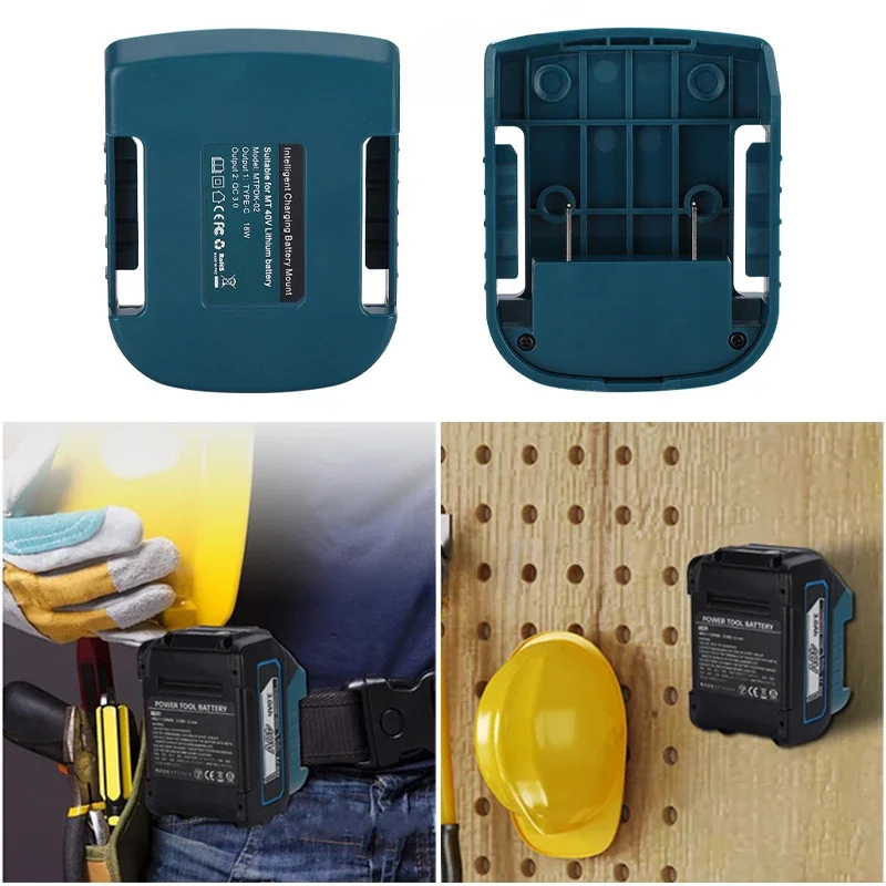 Usb-powerbank-opladeradapter til makita/ryobi/greenworks 40v li-ion-batterier med type-c-port, batteriopbevaringsetui