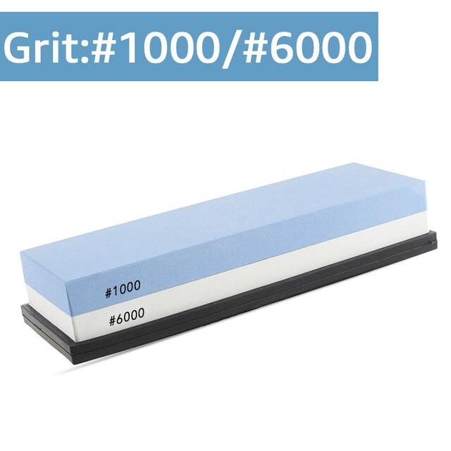 Messer Schärfen Stein Bausatz 2 Seite Schleifstein 240-8000 Streugut Honen Nassen Stein Wasserstein Antislip Basis Winkel führen Abflachung stein: 1000 6000 Streugut