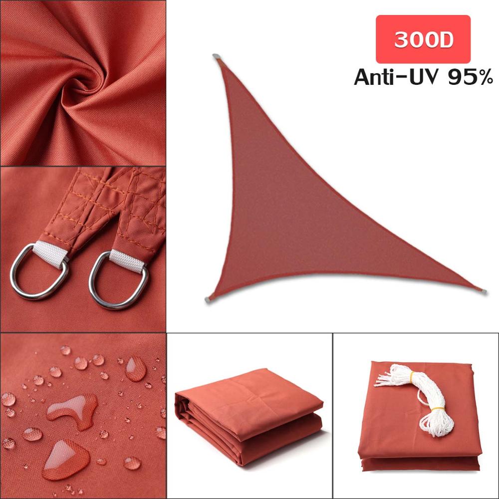 3x4x5m 280GSM HDPE Right Triangle Awning Shade Sail Sun Outdoor Waterproof Sun Shade Sail Garden Patio Pool Camping Picnic Tent: Red 3x3x4.3