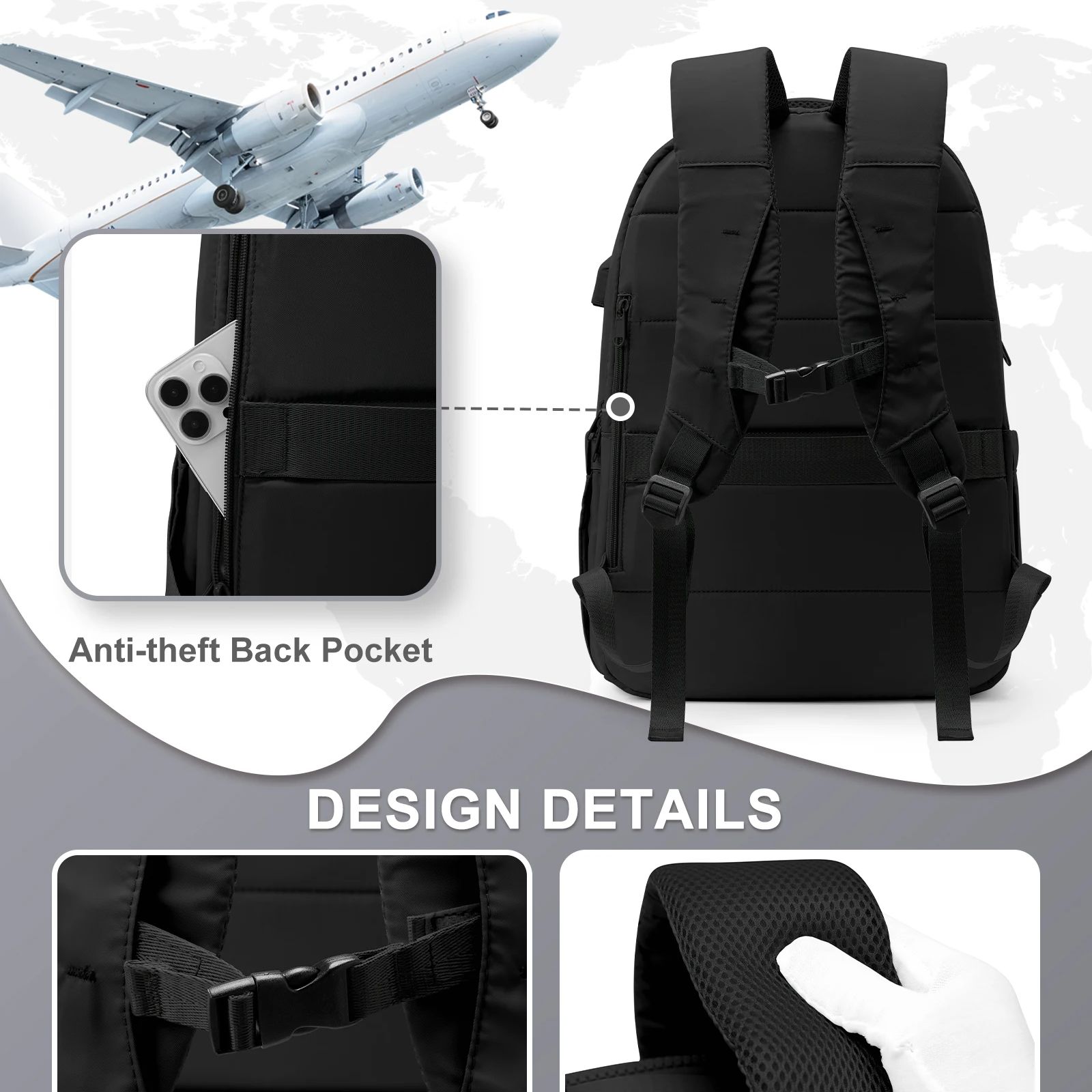 Mochila para ordenador portátil para hombre y mujer, morral de viaje impermeable con USB de 15,6 pulgadas, morral de negocios para adolescentes, morral escolar para Universidad