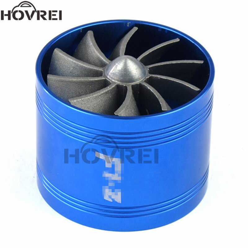 64.5 x 50mm Universal Car Air Intake Single Fan Engine Turbine Supercharger Turbocharged Air Filter Turbocharger Gas Fuel Saver