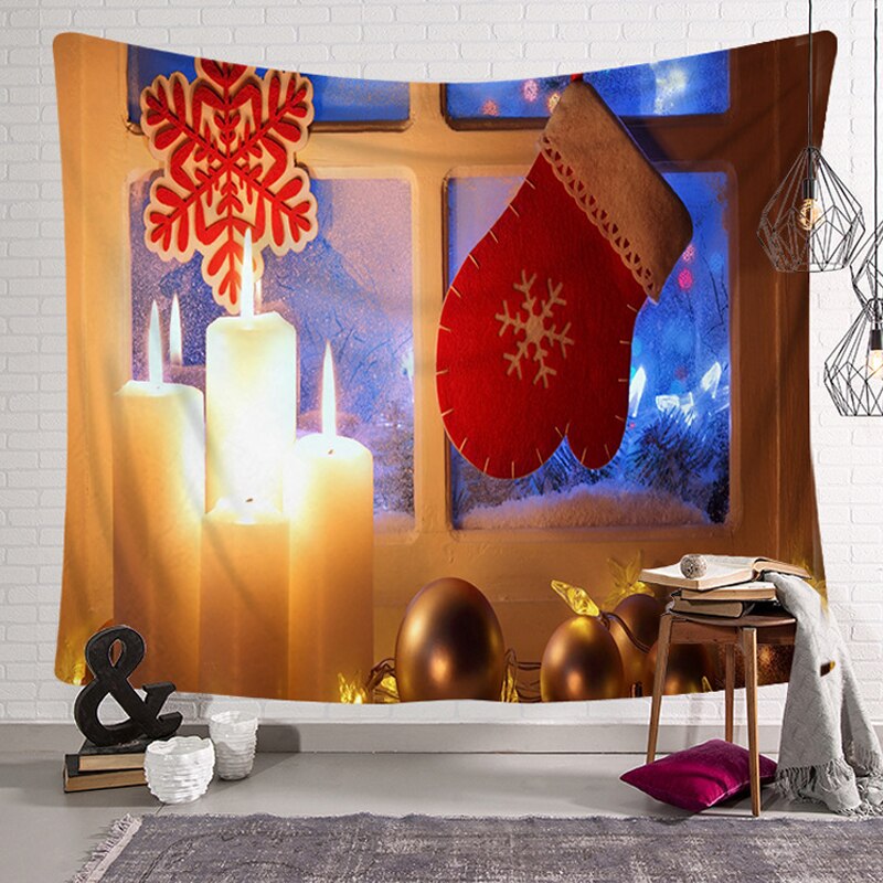 Wall Hanging Backdrop Square Bedroom Living Room Cloth Decorative Home Decor Art Blanket Happy Year Christmas Tapestry