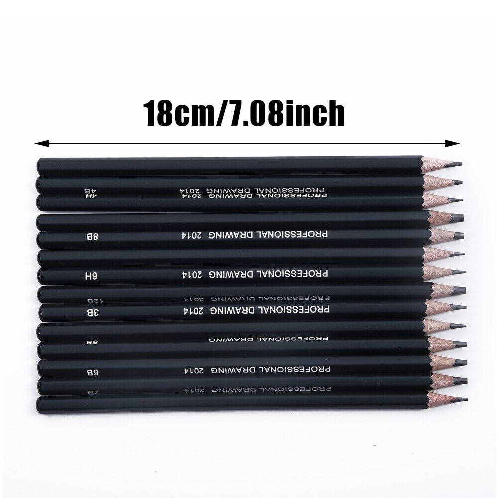14Pcs Sketch Art Drawing Graphite Pencil 6H-12B Sketching Artist