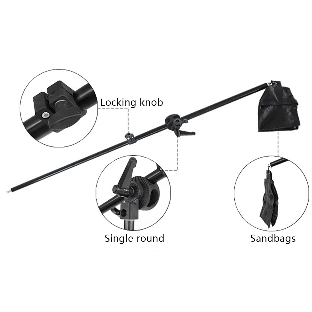 Kit de estudio fotográfico, accesorios de estudio fotográfico, soporte de brazo, trípode, soporte de luz, brazo cruzado, varilla de extensión con bolsa de peso