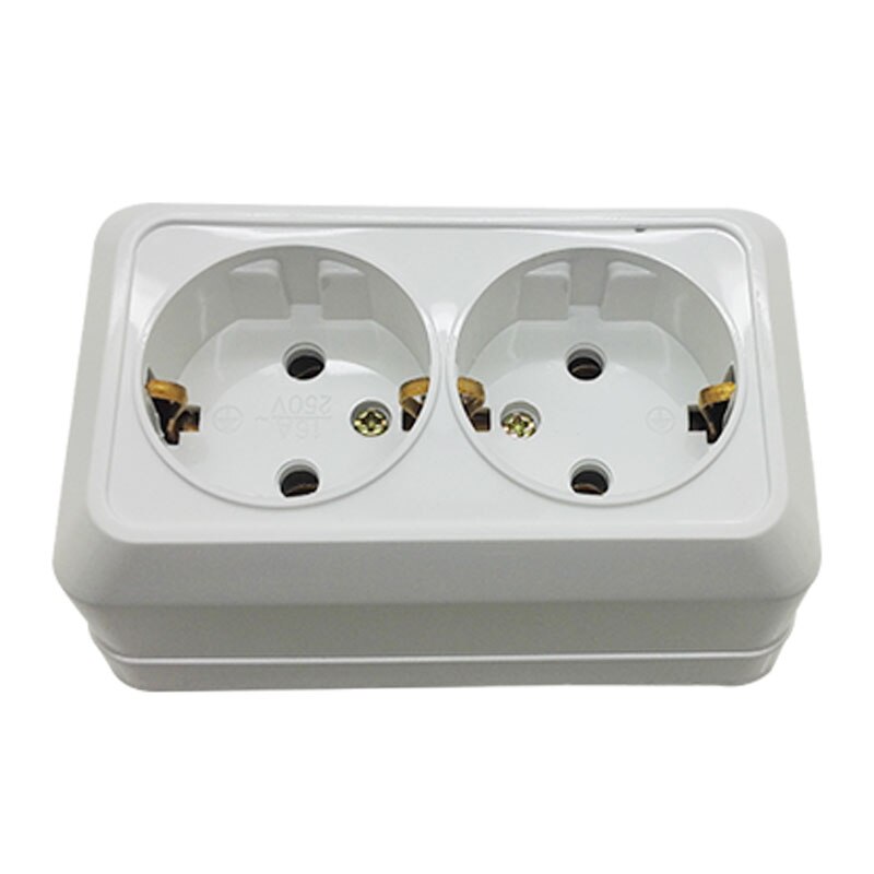 EU Plug 1/2 Outlet Wall Socket Without Ground European Adapter Charging 250V 16A Power Wall Mount Charger CE: 2 EU Outlets