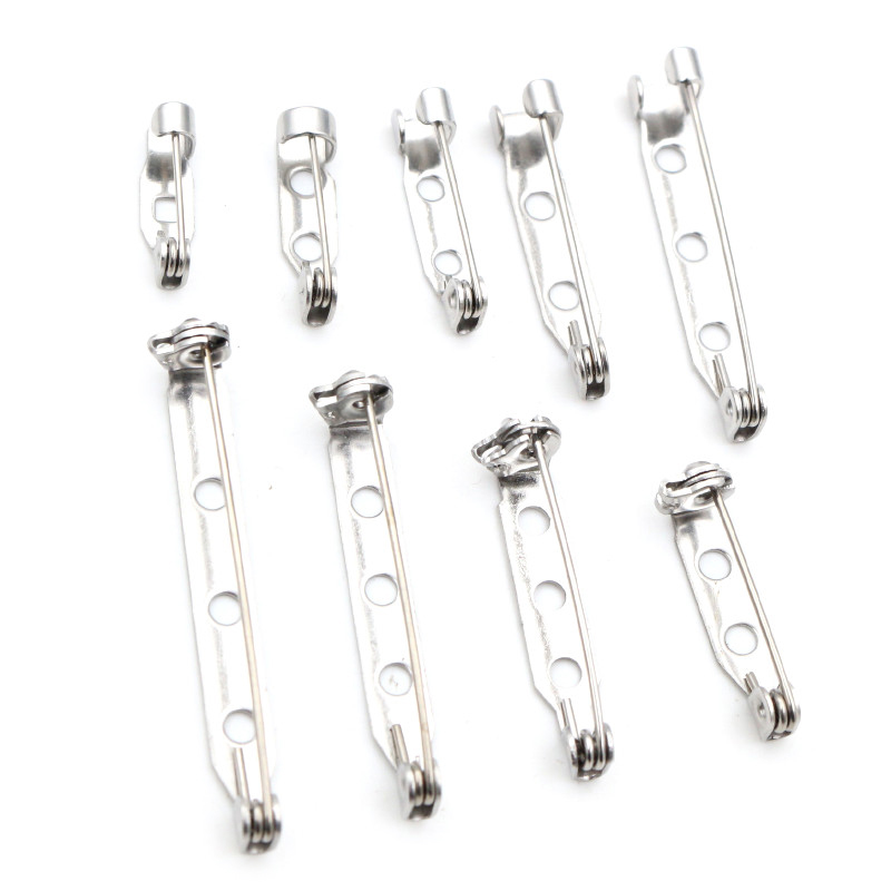 20 piezas 14 17 19 20 25 32 38mm 316 broches de acero inoxidable broches de seguridad broches configuración en blanco para DIY suministros de fabricación de joyas