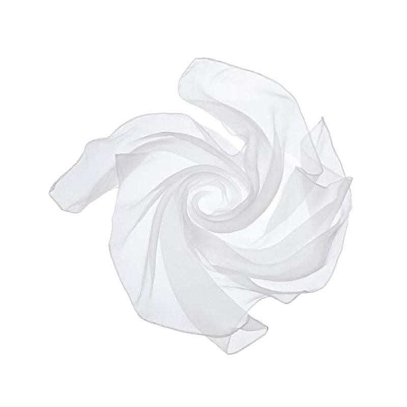 60x60CM Unisex Sailor Glitter Silky Square Neck Scarf Candy Color Lady Ribbon Handkerchief Dance Sheer Tulle Head Wrap 12 Colors: White