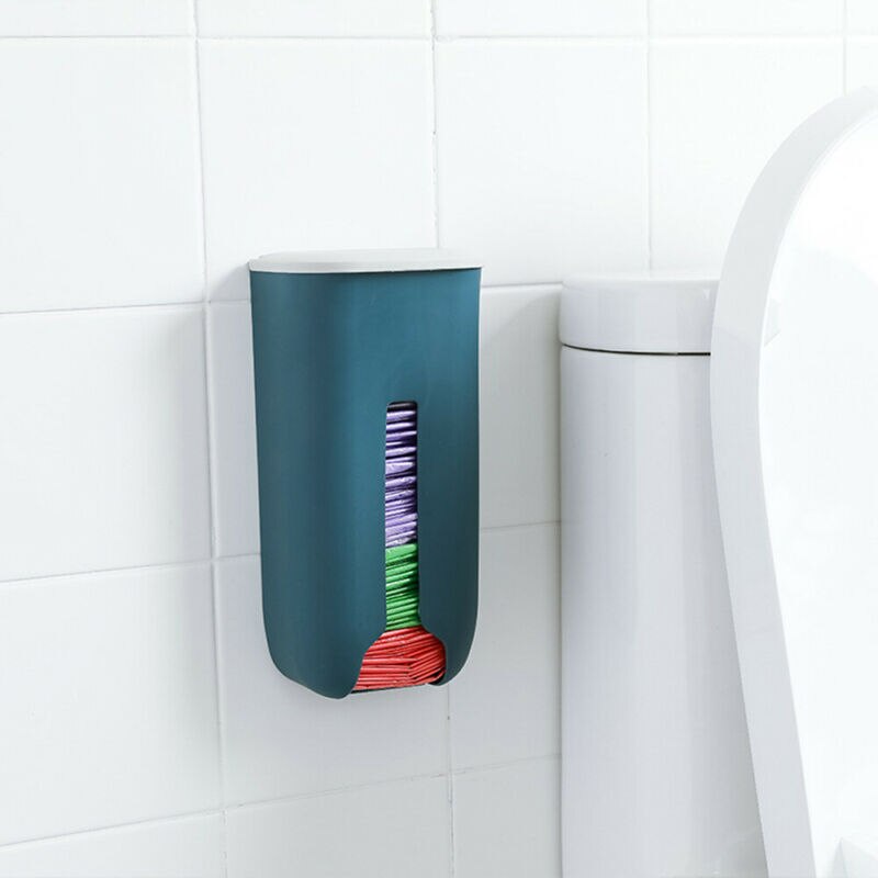 Caja de almacenamiento de bolsas de plástico, colgador dispensador, bolsa de basura, organizador de cocina