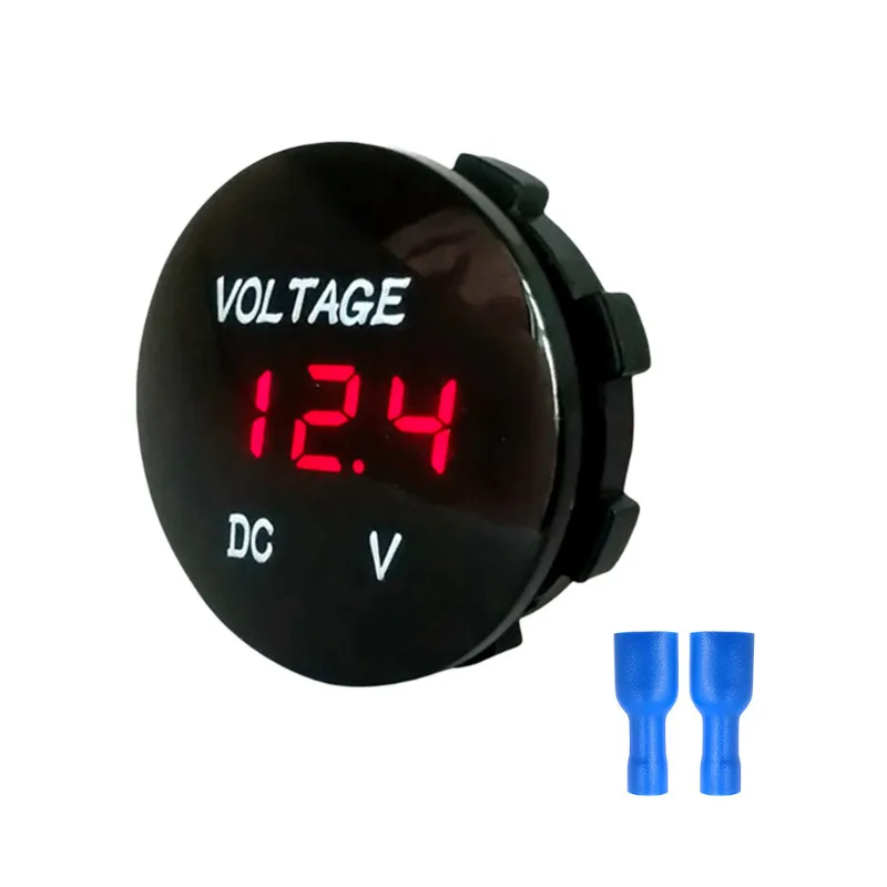 DC 5V-48V Pannello portato Voltmetro digitale Misuratore Capacità batteria Schermo volt con interruttore in poi/spento tattile per auto Barca marino: Avorio