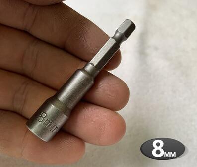 Hex Bit Socket with Magnetic, 7mm to 19mm, 65mm Long, Hexagon Socket Wrench Impact Resistant Socket for Hand /Electric Drill: 8mm