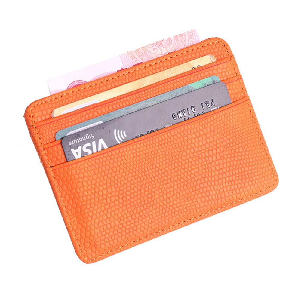 Women Men PU Leather Bank ID Card Wallet Holder Durable Slim Simple Travel Business Case With Purse Card Holder