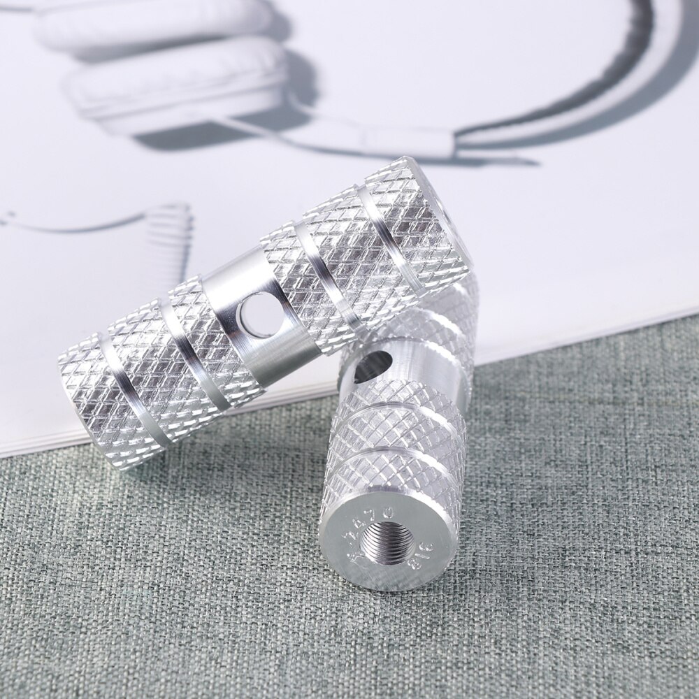 Een paar aluminiumlegering fiets cilinder stoel as stunt pegs voor mountainbike (zwart): Zilver