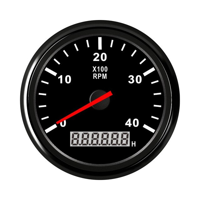 Bil båt varvräknare mätare lcd timräknare 3000 ~ 6000 rpm varvräknare marin varvräknare 12v/24v röd bakgrundsbelysning horometro rpm: Bn4000 varv / min