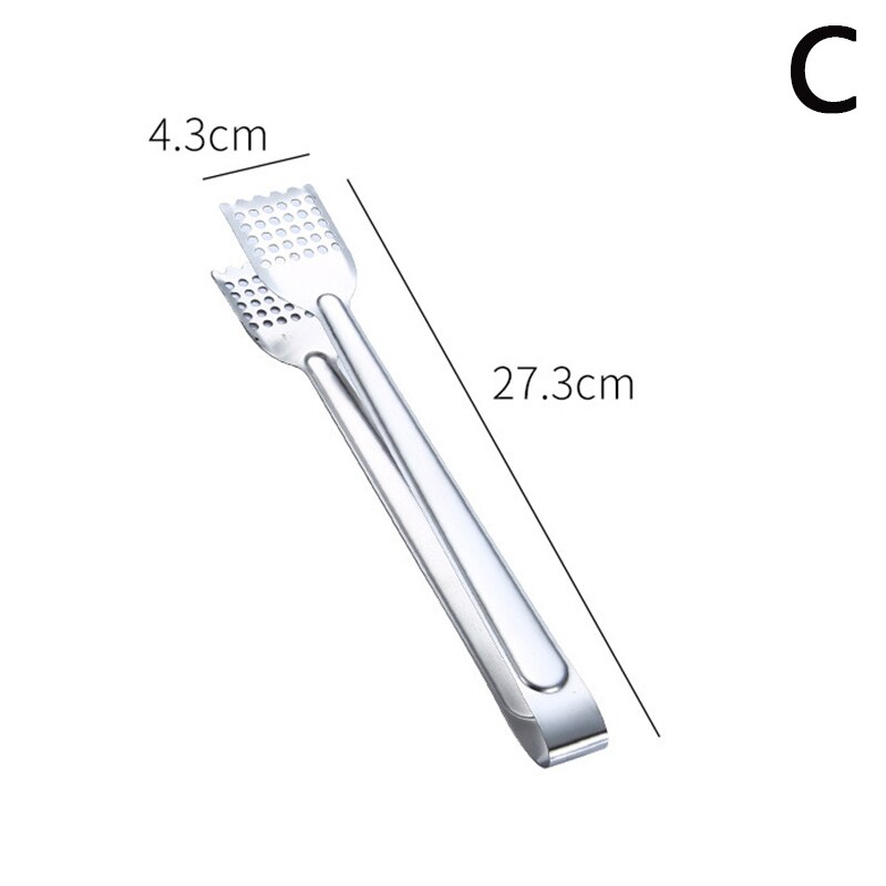 Stainless Steel Heat Resistant Hollow-Out Barbecue Food Tongs Kitchen Food Tong Bread Salad Ice Cube Clip Kitchen Utensils: C-L