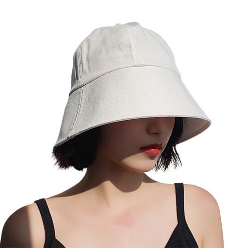 Effen kleur emmerhoed voor dames heren buitenzonwering brede rand emmerpet zonnehoed emmerpetten vissershoeden vissershoed: Beige