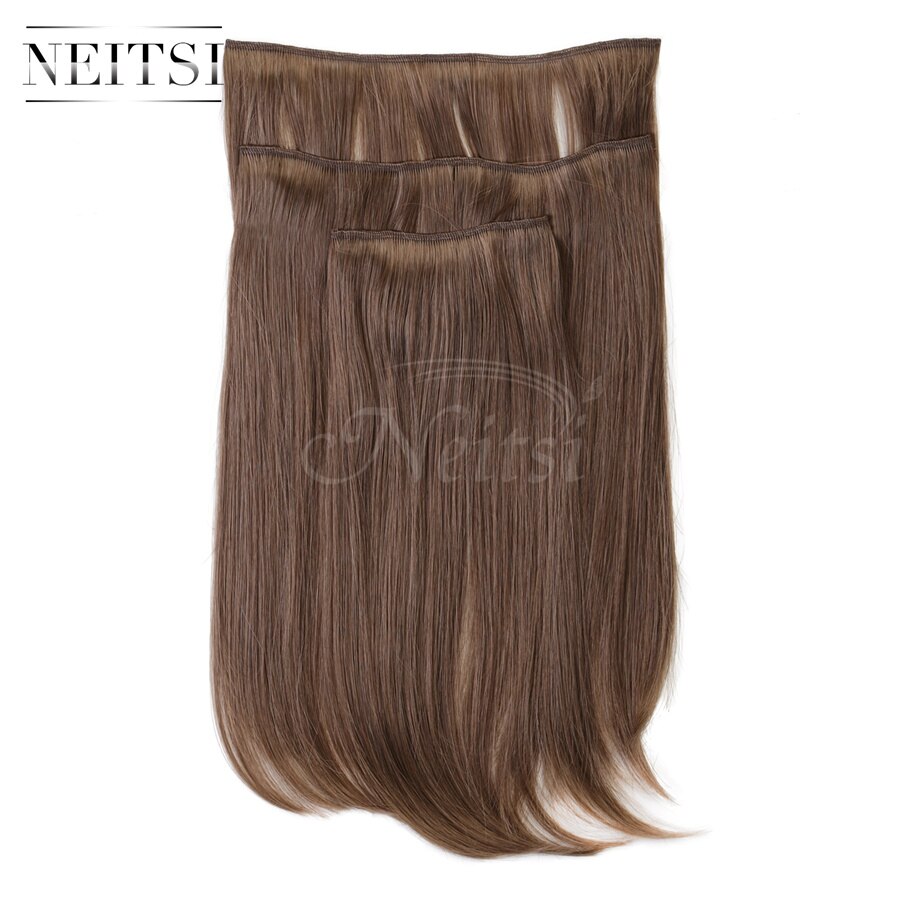 Neitsi 14 '' 3 stk/sæt 75g clip in på syntetiske hårextensions lige hårstykker lys blond 550#
