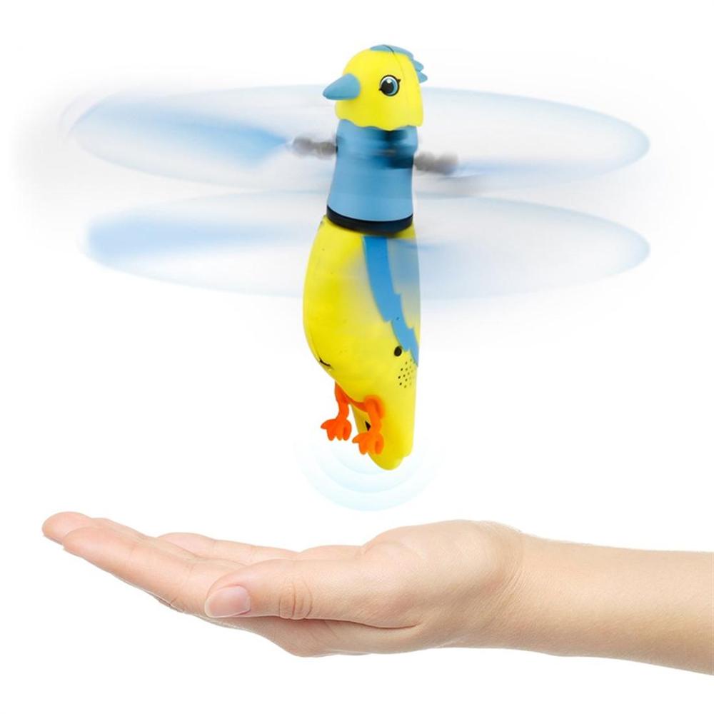 Induction Flying Bird Mini Helicopter USB Bird With Music Sound Funny Toys