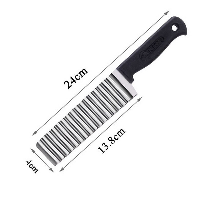 Wave Crinkle Cutter Stainless Steel Crinkle French Fry Cutter for Fruits Potato Cucumber Wavy Crinkle Cutting Serrated Knife