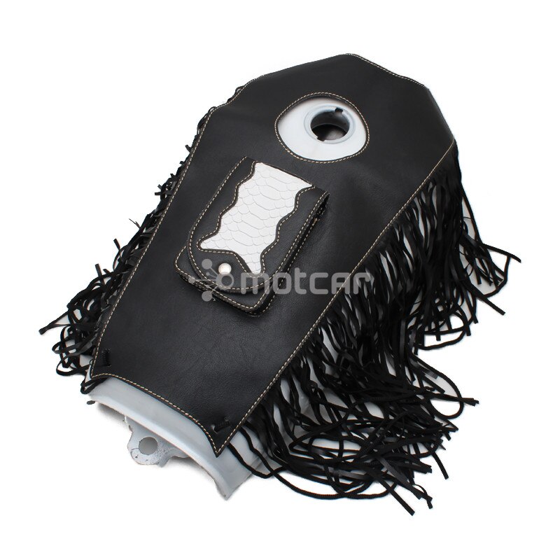 Leren Tankpad Passend Voor HD Softail Zwart - Harley Modellen - Handgemaakte Motortassen en Accessoires