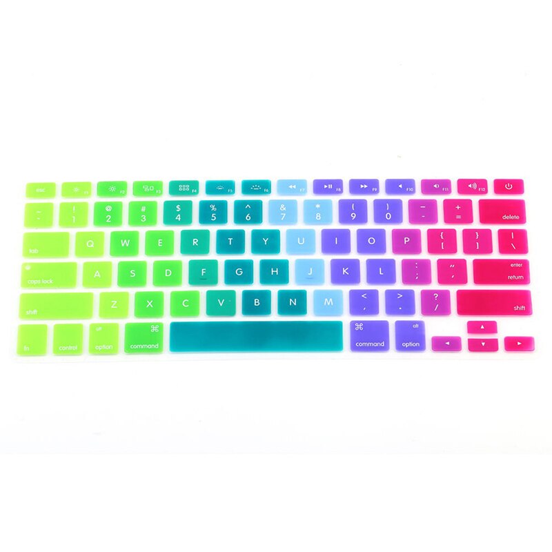 1pc regnbue silikone tastatur cover cover hudbeskytter til imac macbook pro 13 " 15 " cover protector: Flerfarvet