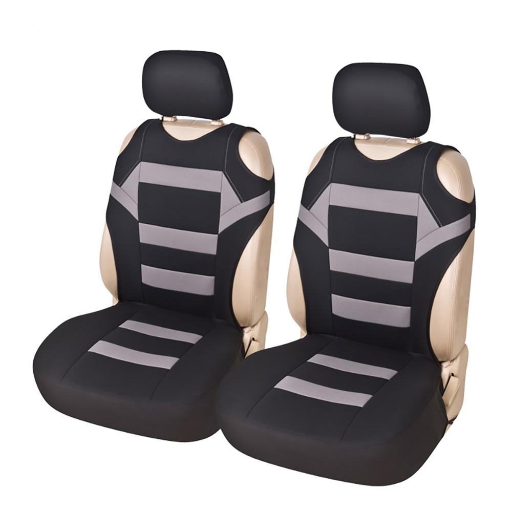 Fundas universales para asiento de coche, accesorios interiores de esponja de malla de Cubiertas de asiento delantero, de camiseta para coche/camión/furgoneta 4 Uds.: Gris