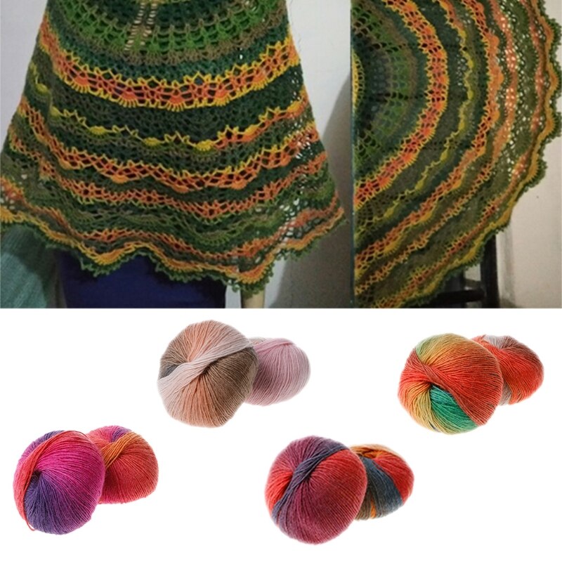 19 kleuren 50g Hand-geweven Regenboog Kleurrijke Gehaakte Kasjmier Wol Blend Garen Breien voor Winter voor weven Trui muts Sjaal Kni