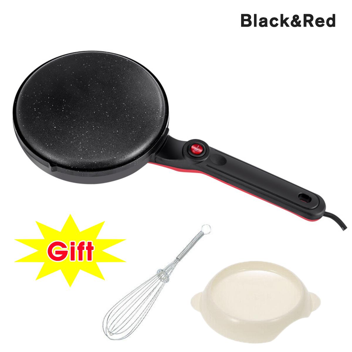 Máquina de tortitas antiadherente para hacer Pizza, plancha eléctrica de 220V y 900W para hornear Pan y pasteles, utensilios de cocina para el hogar: Blanco