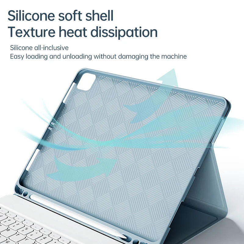 Voor iPad 10 Generatie 2022 Case met Houder Zachte TPU Back Shell voor iPad 10.9 10 9 10th Cover + Draadloos Bluetooth toetsenbord