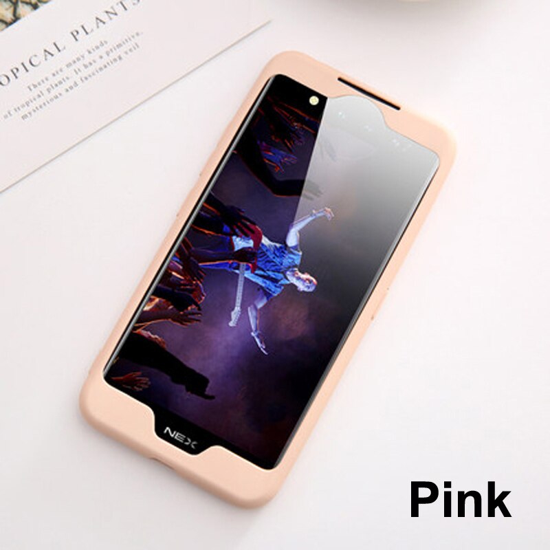 NEX2 natural silicone Case for Vivo NEX 2 Case 6.39'' Anti-shock Contrast Back Cover 2-Screen for VIVO Nex 2 Nex2 Cover: Pink